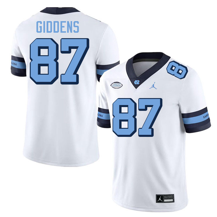 #87 Trey Giddens North Carolina Tar Heels College Football Jersey Stitched-Retro White